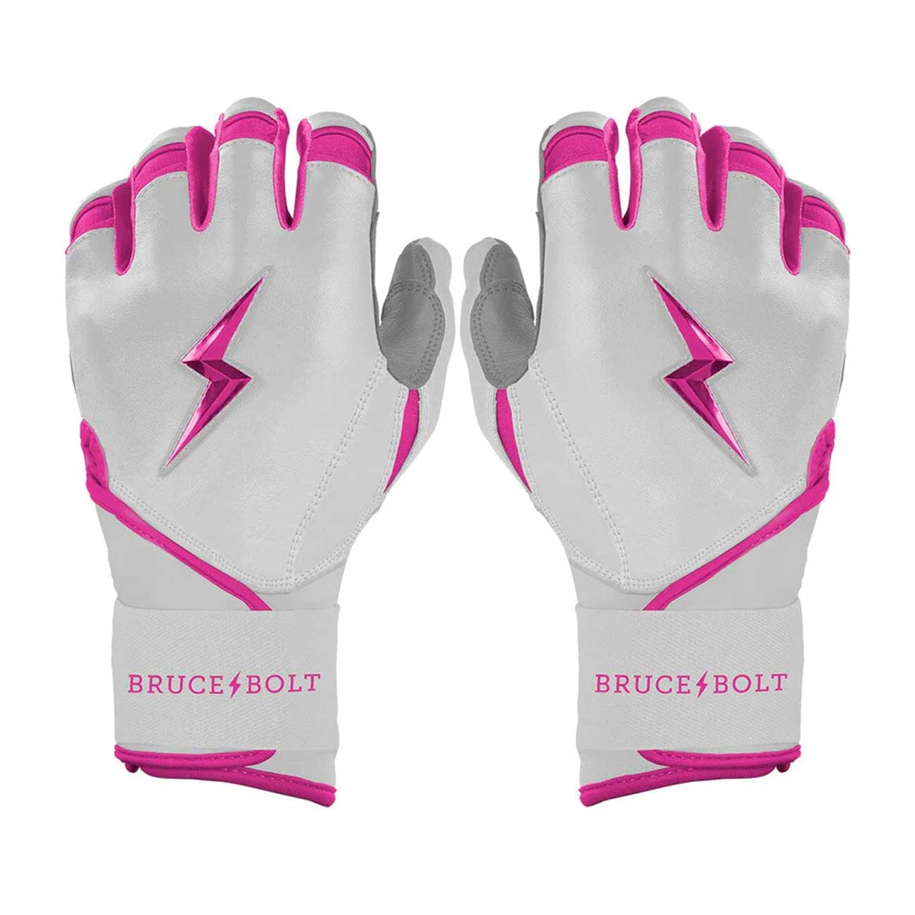 Bruce Bolt Chrome Series Long Cuff Batting Gloves-Youth - Image 10