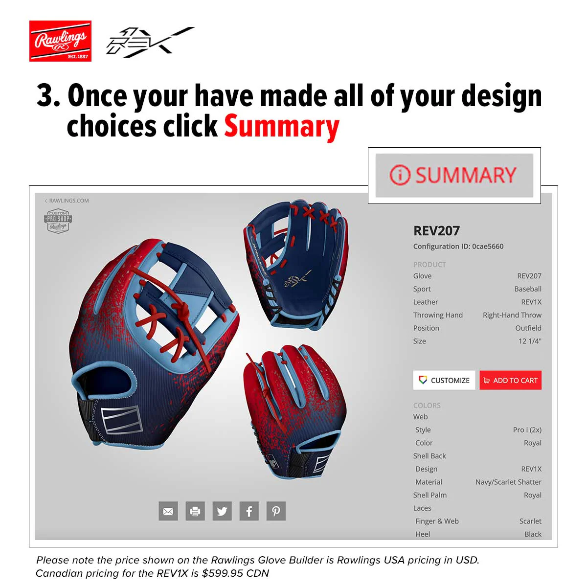 Rawlings REV1X-Custom Glove - Image 3