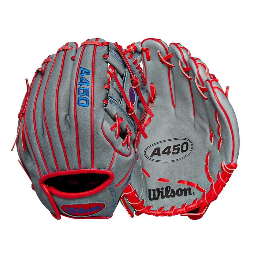 Wilson A450 H-Web Grey/Red/Royal 10.75"-RHT - Image 4